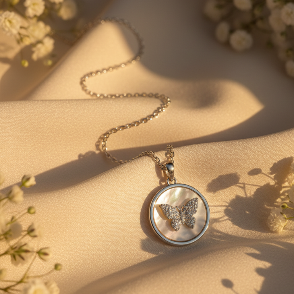 Eternal Shine Butterfly Pendant Necklace
