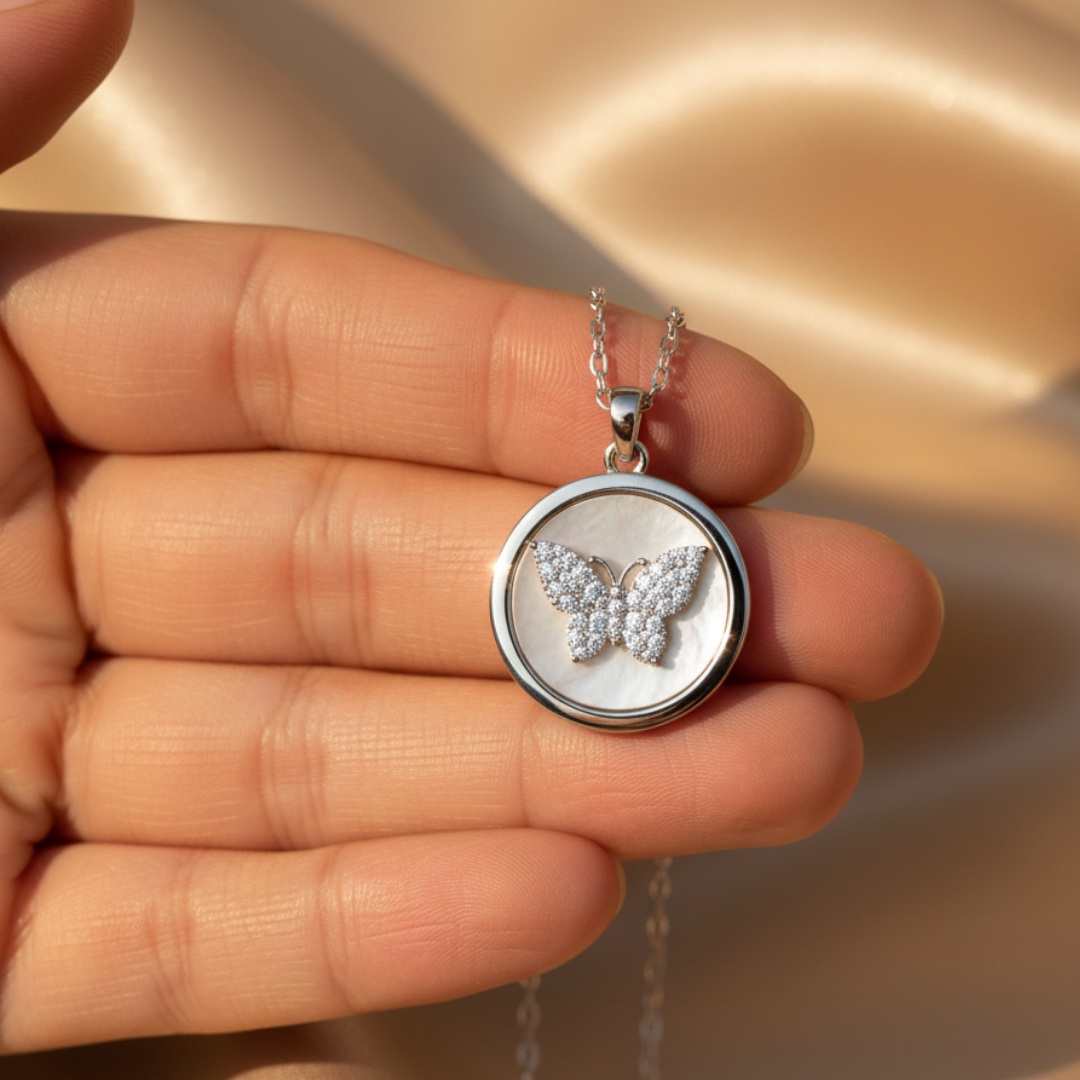 Eternal Shine Butterfly Pendant Necklace