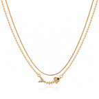 Golden Fishbone Layered Necklace
