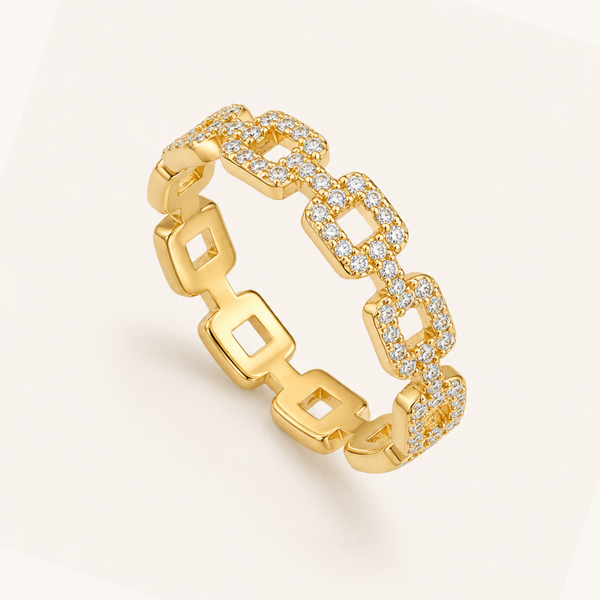Diamond Chain Ring - 18k Gold (Demi Fine)