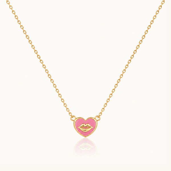 Pink Kiss necklace - 18k Gold (Demi Fine)