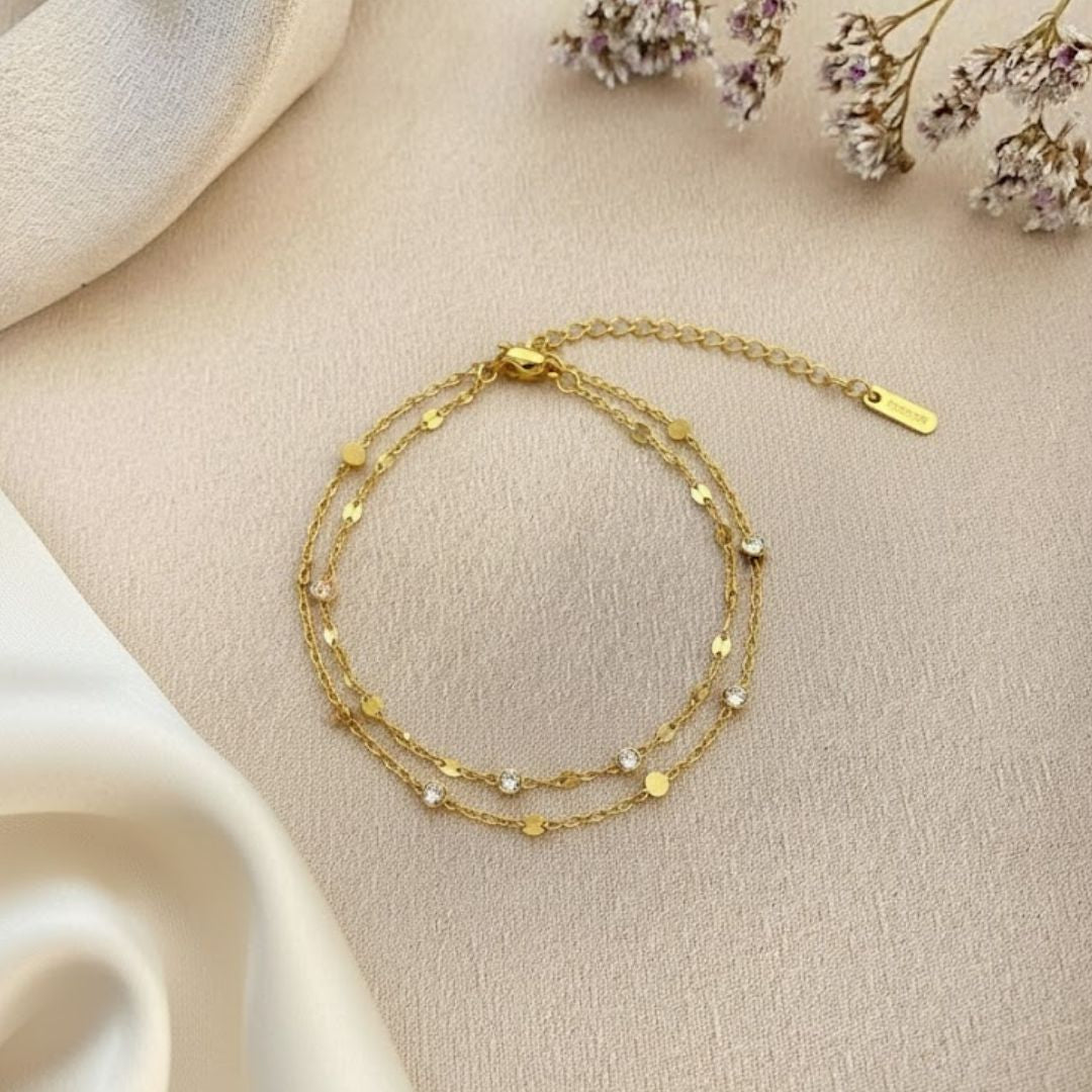 White Sparkle Line Bracelet