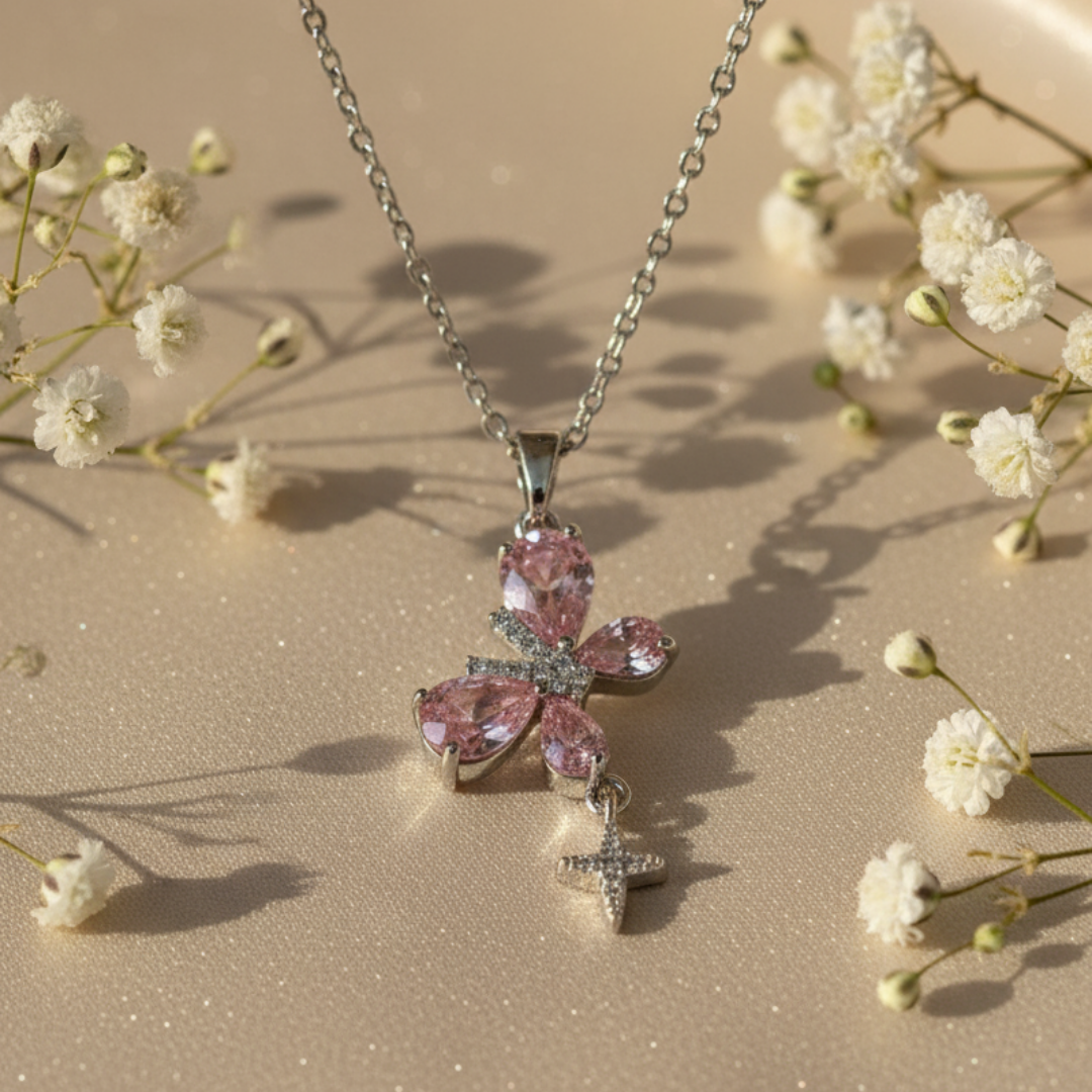 Classic Pink Zircon Elegance Necklace