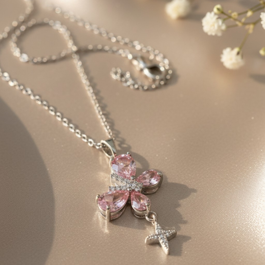Classic Pink Zircon Elegance Necklace