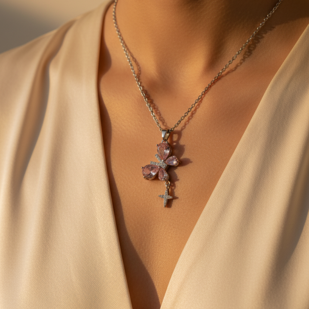 Classic Pink Zircon Elegance Necklace