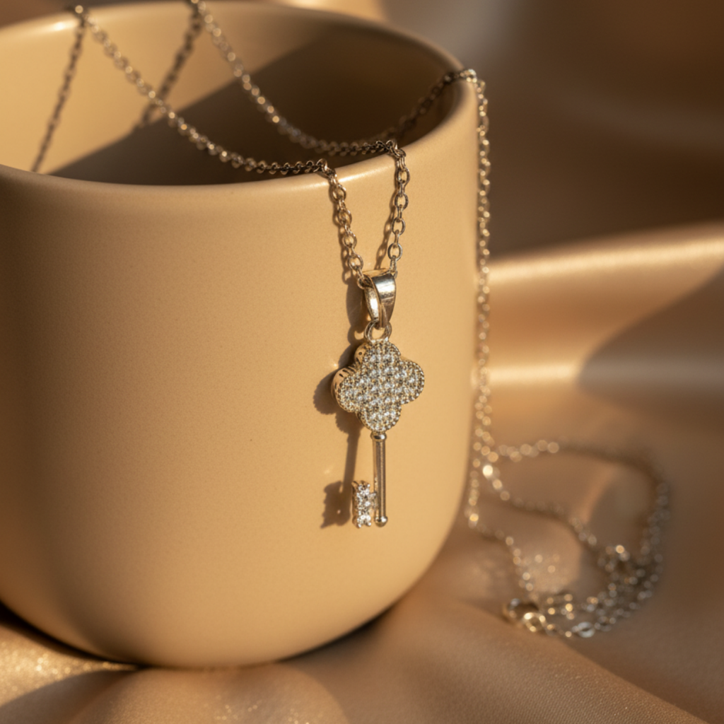 Key to Heart Classic Zircon Diamond Necklace