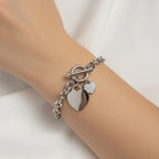 Heart Lock Bracelet - Rhodium Fine