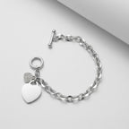 Heart Lock Bracelet - Rhodium Fine