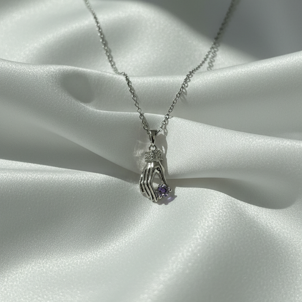 Ava Purple Zircon Diamond Necklace