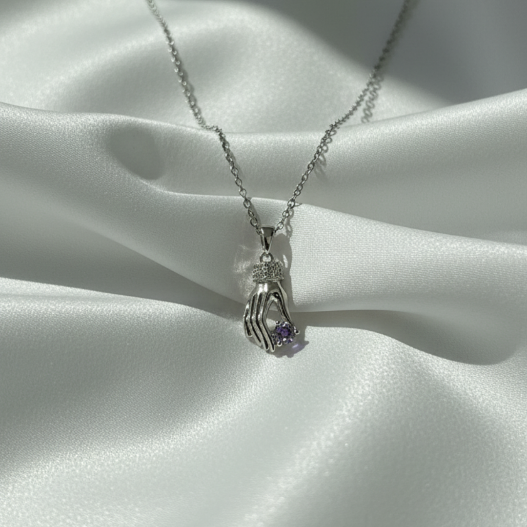 Ava Purple Zircon Diamond Necklace