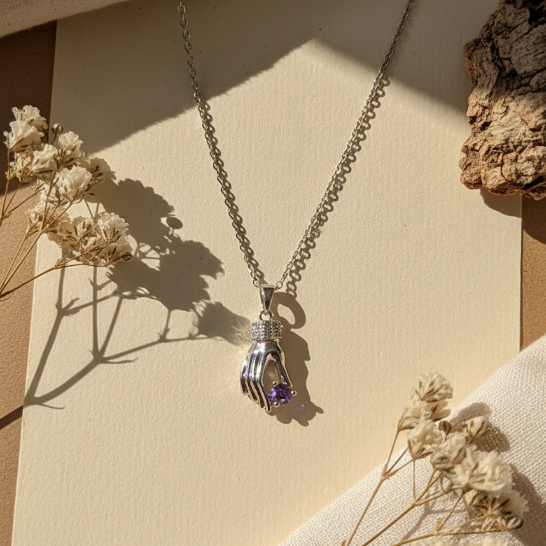 Ava Purple Zircon Diamond Necklace