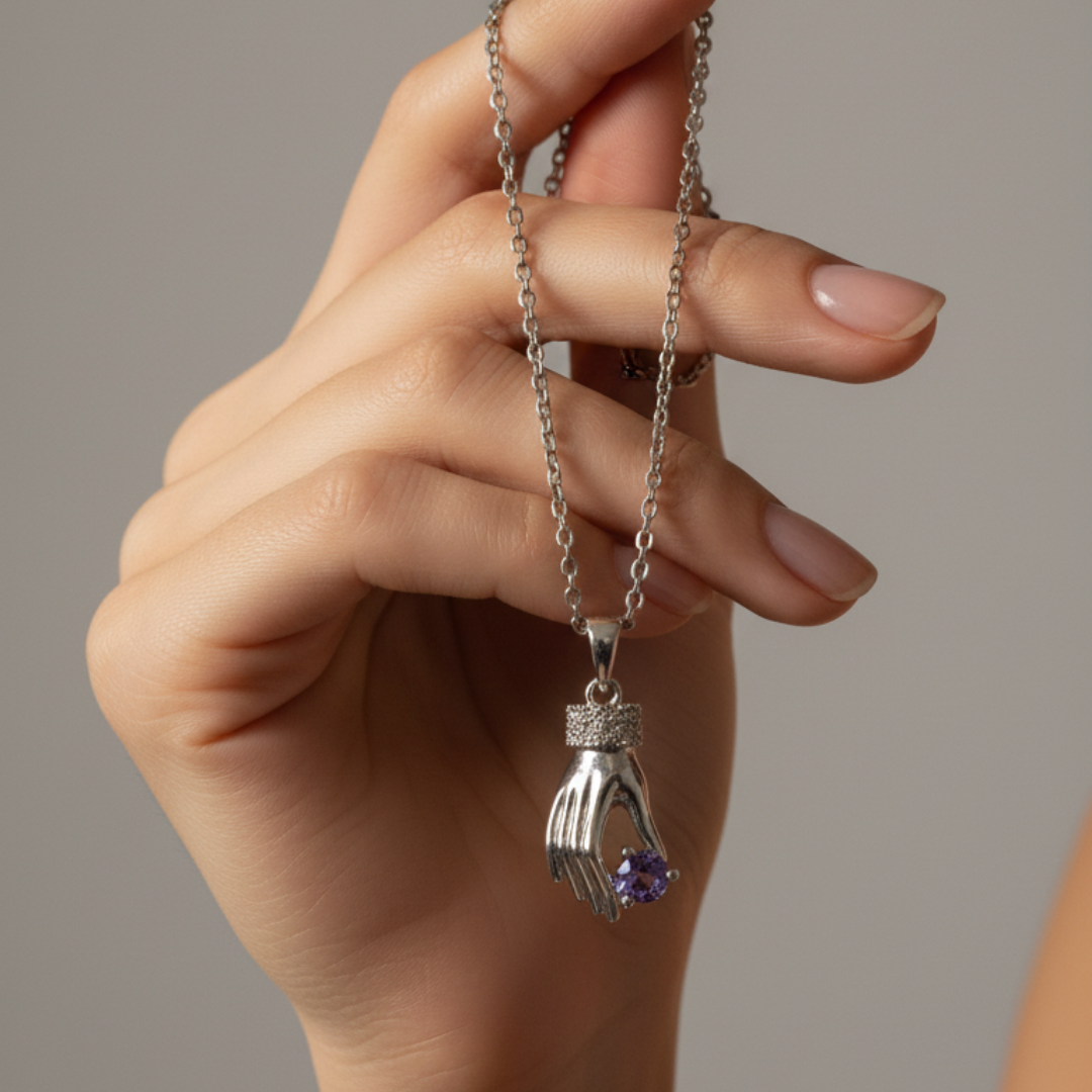 Ava Purple Zircon Diamond Necklace