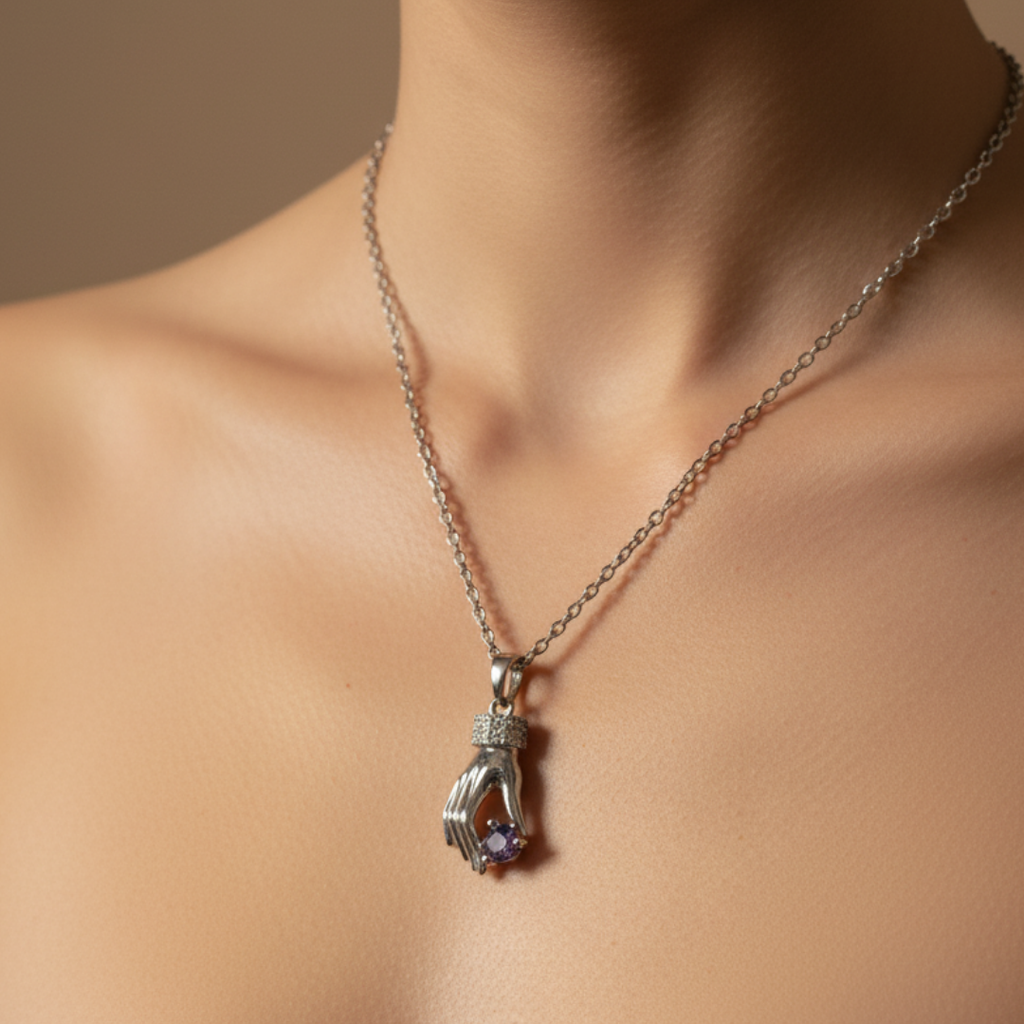 Ava Purple Zircon Diamond Necklace