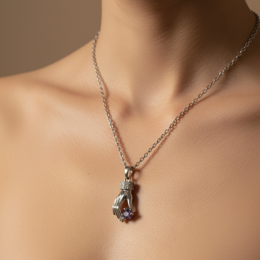 Ava Purple Zircon Diamond Necklace