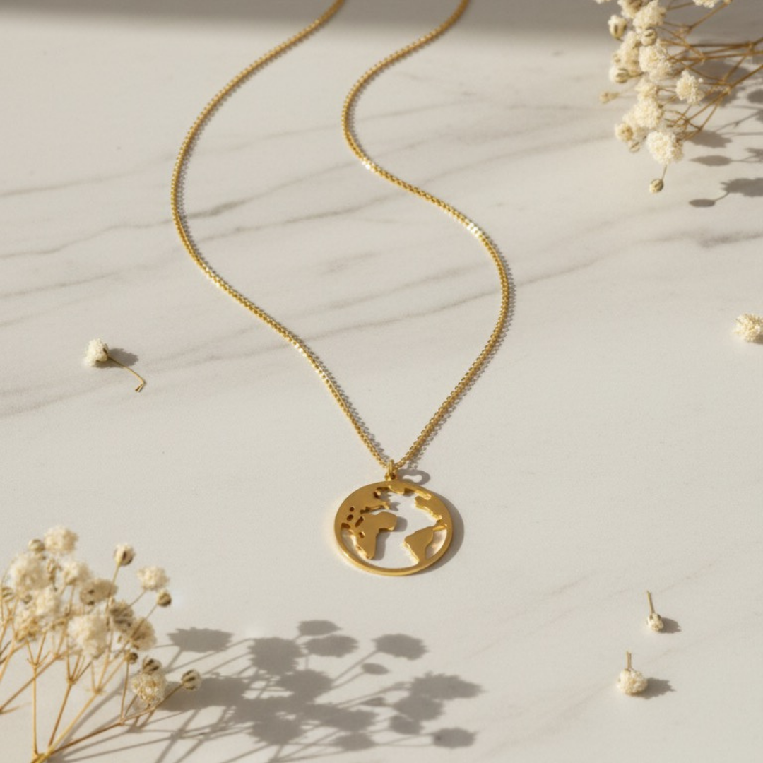 Earth Silhouette Pendant Necklace