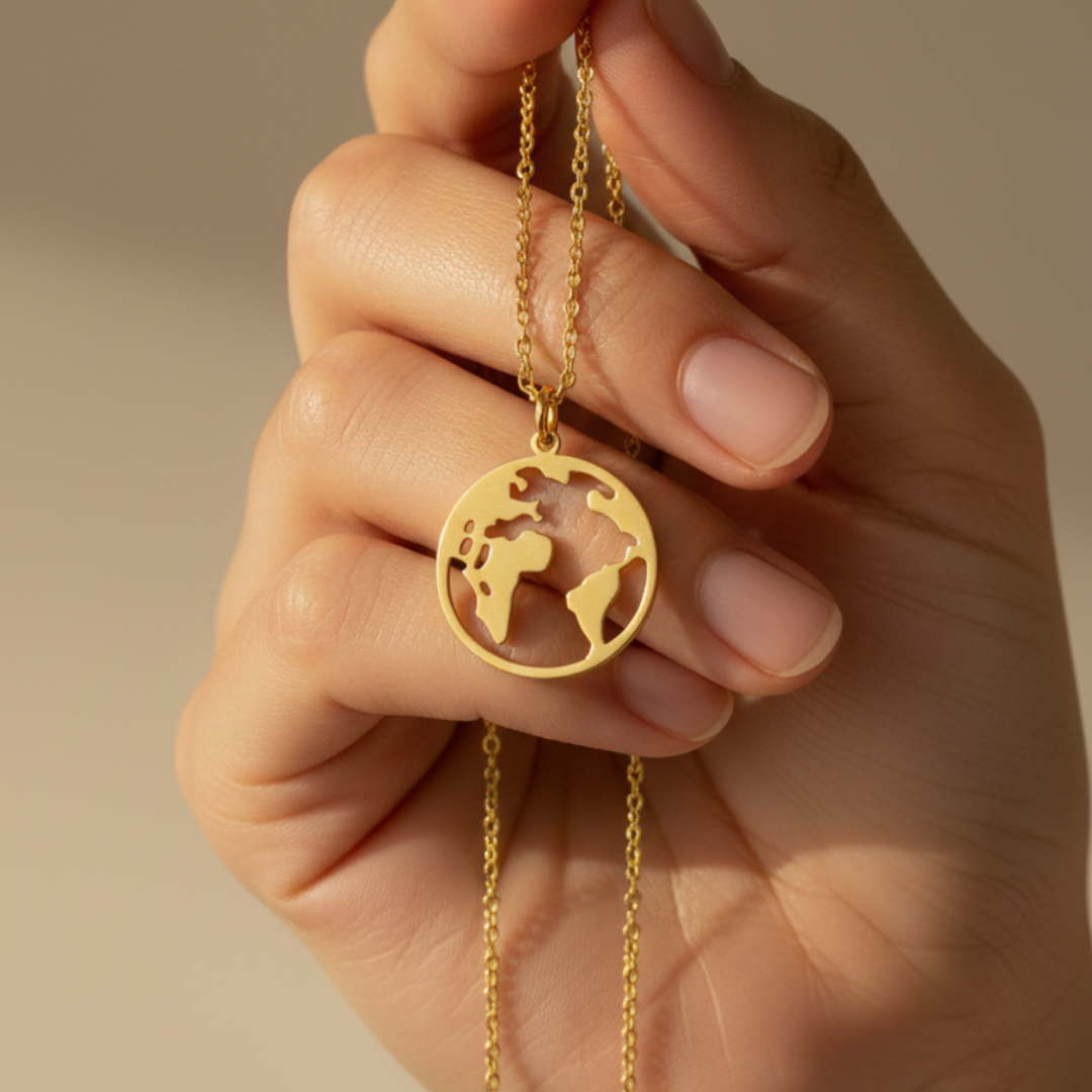 Earth Silhouette Pendant Necklace