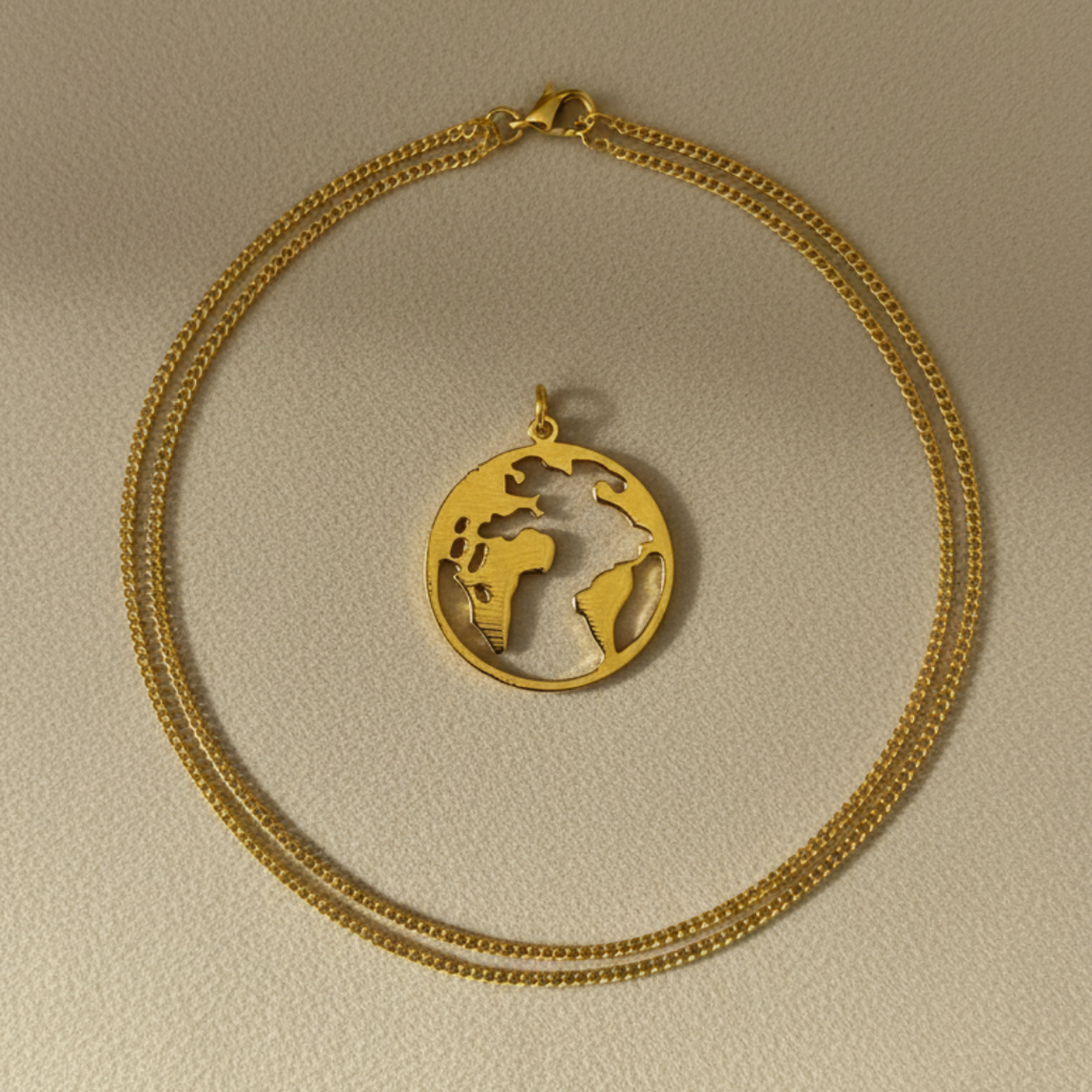 Earth Silhouette Pendant Necklace