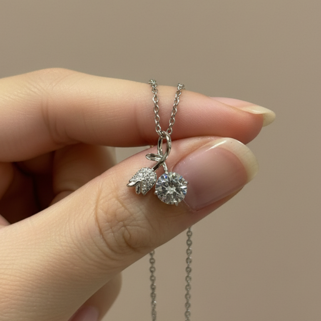 Fancy Heart Cut Zircon Diamond Necklace