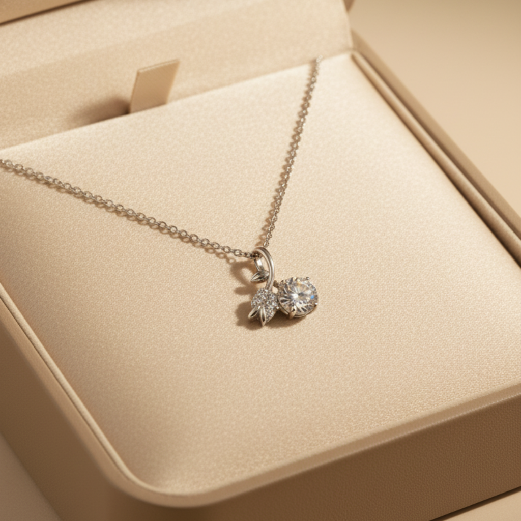 Fancy Heart Cut Zircon Diamond Necklace