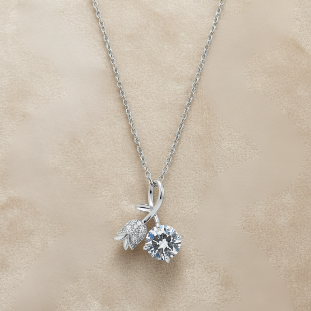 Fancy Heart Cut Zircon Diamond Necklace