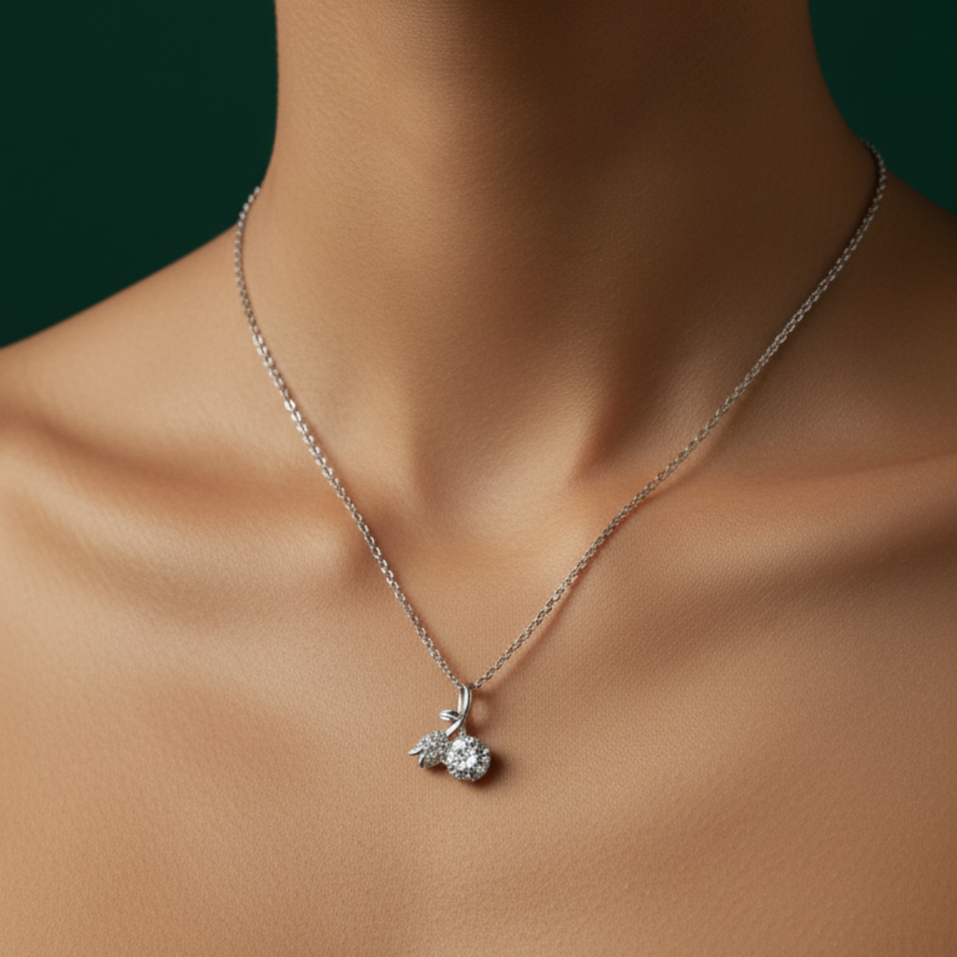 Fancy Heart Cut Zircon Diamond Necklace