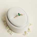 Emerald Drop ring - 18k Gold (Demi Fine)