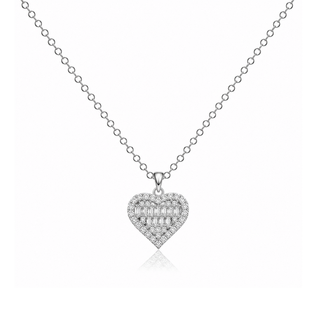 Radiant Pave Heart Necklace