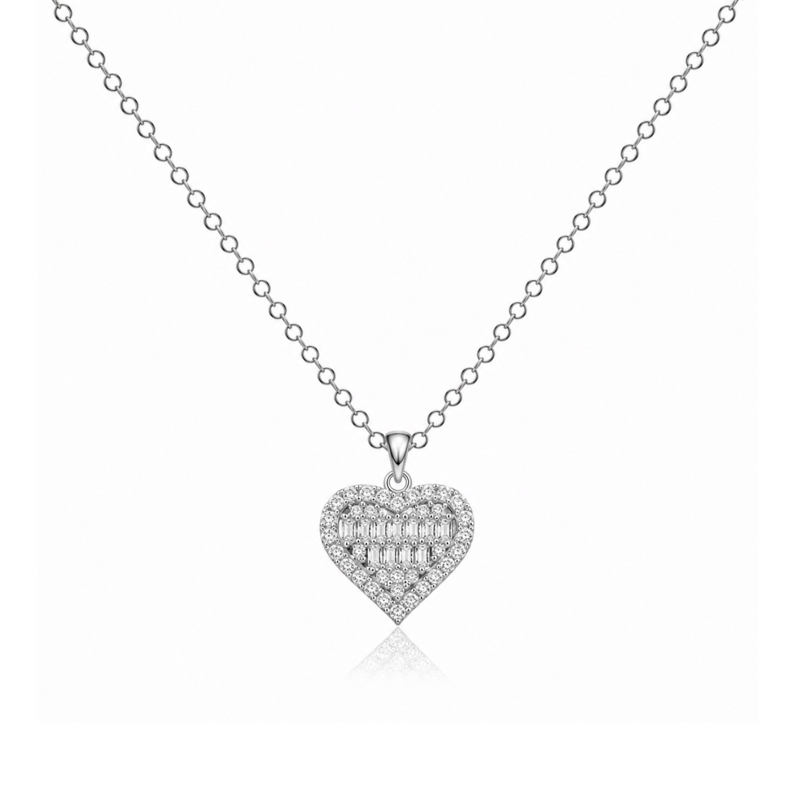 Radiant Pave Heart Necklace