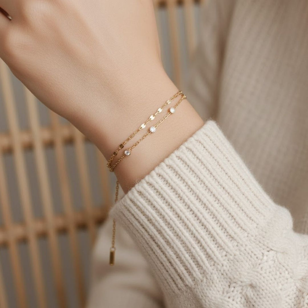 White Sparkle Line Bracelet