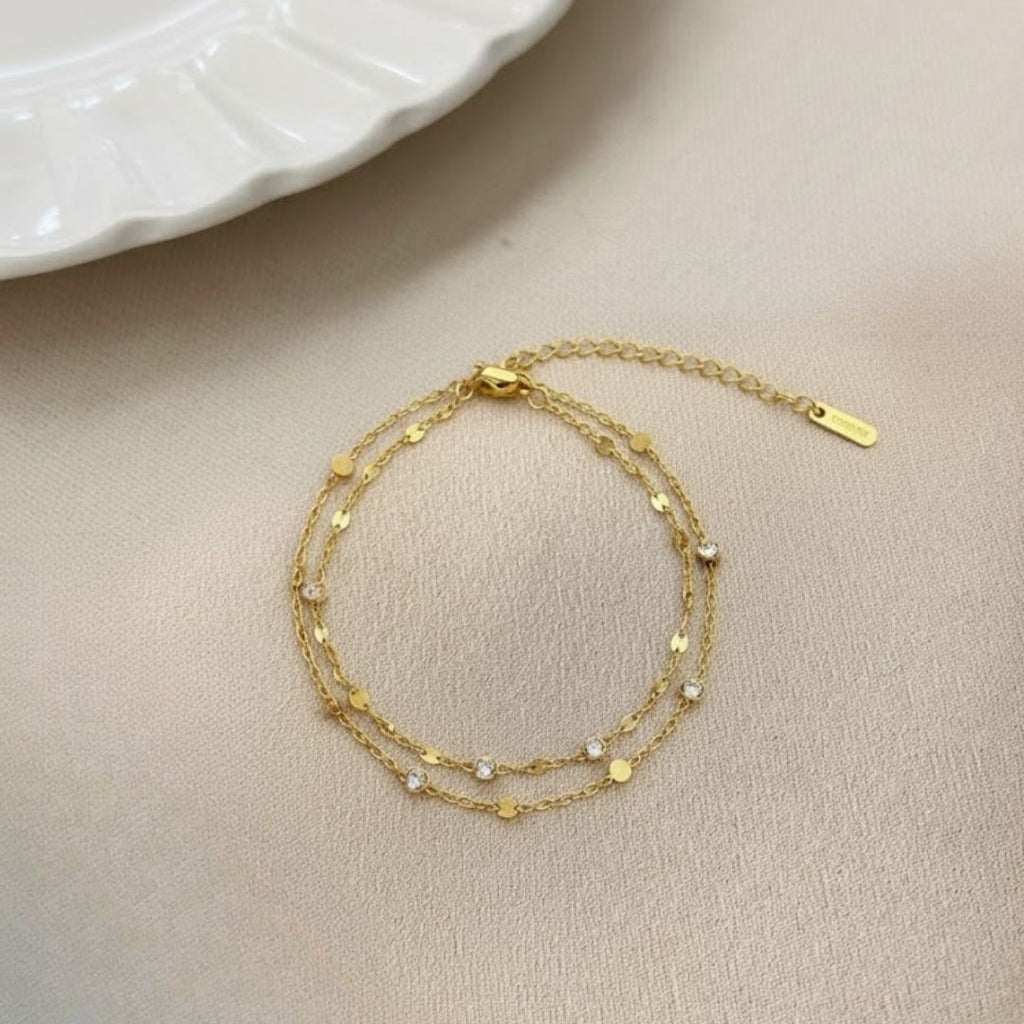 White Sparkle Line Bracelet