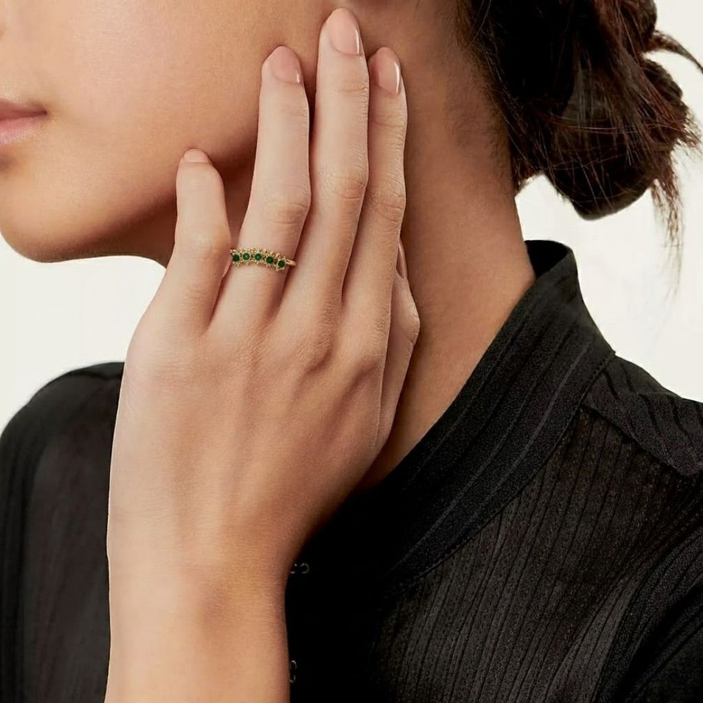 Green Zircon Bloom Ring