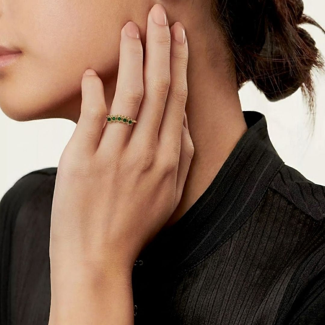 Green Zircon Bloom Ring