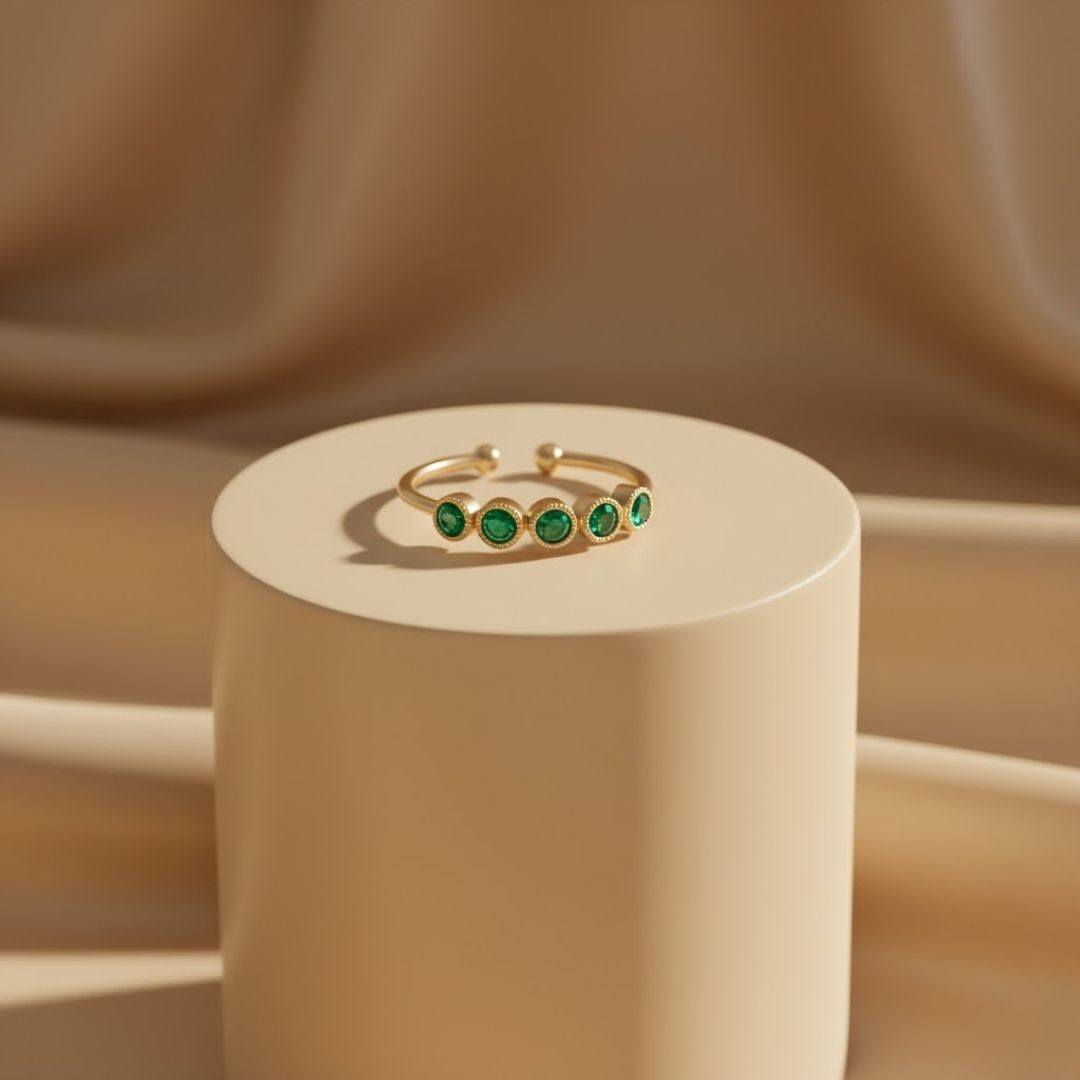 Green Zircon Bloom Ring