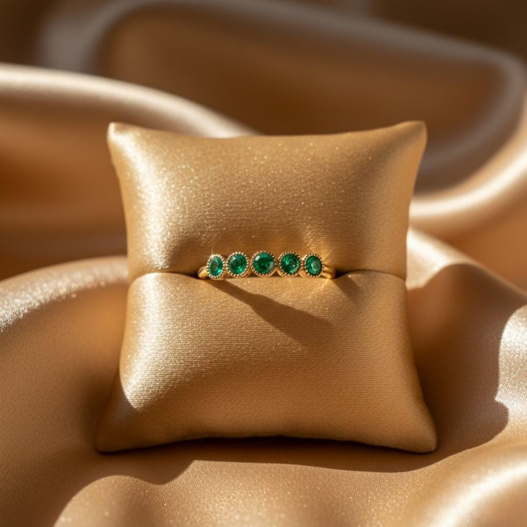 Green Zircon Bloom Ring