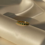 Green Stone Band - 18k Gold (Demi Fine)