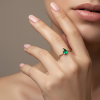 Emerald Drop ring - 18k Gold (Demi Fine)