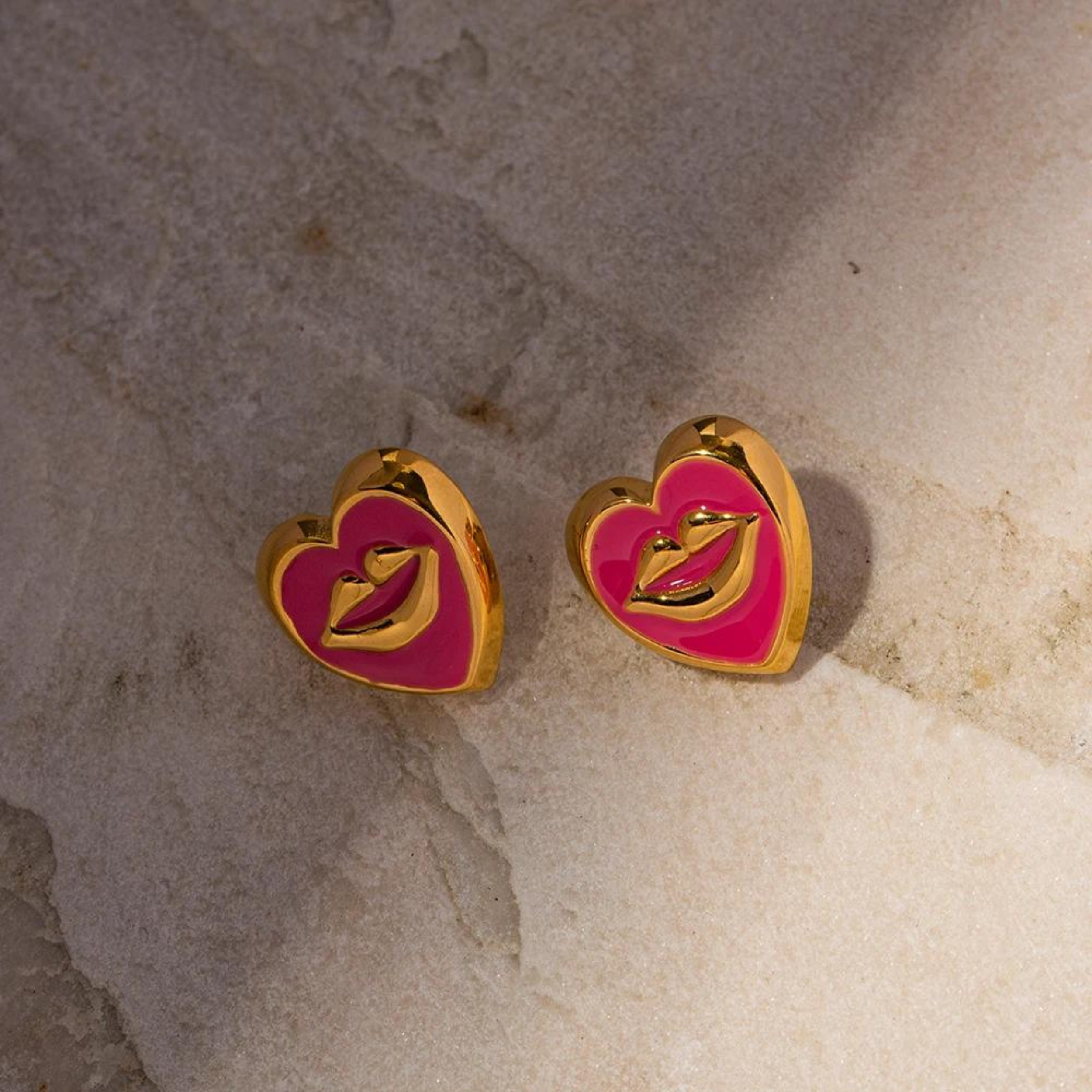 Pink Pucker Up Earrings