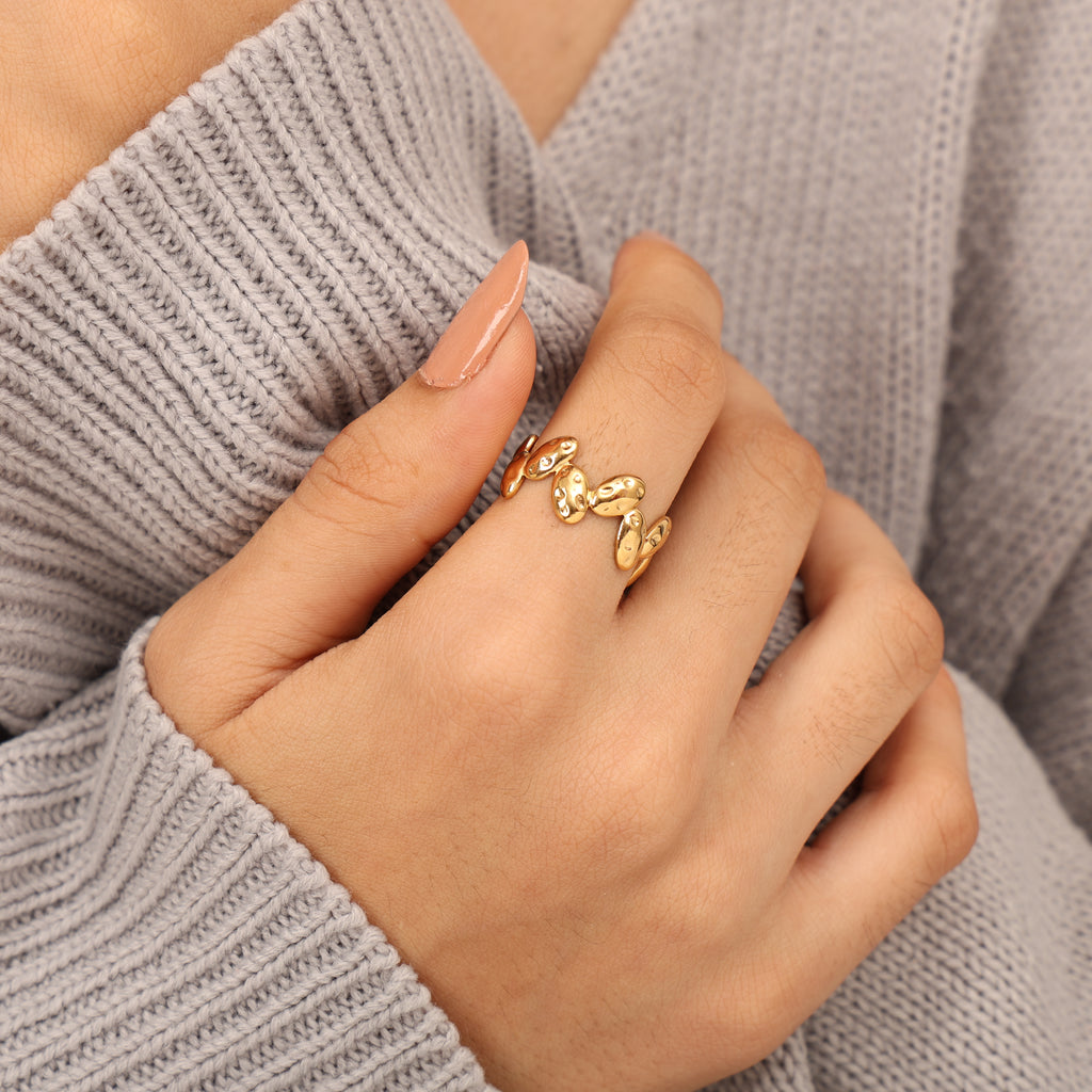 Gilded Leaflet Ring
