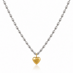 Golden Heart Necklace - Two toned (Demi Fine)