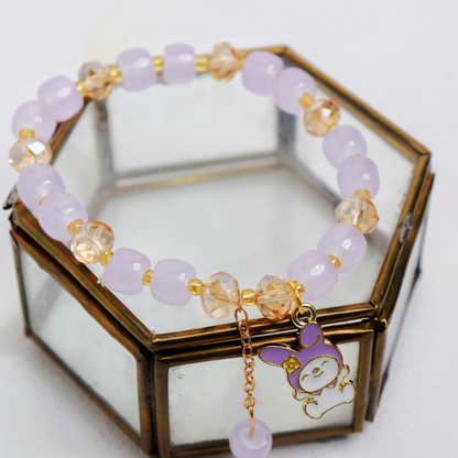 Lavender haze bead bracelet