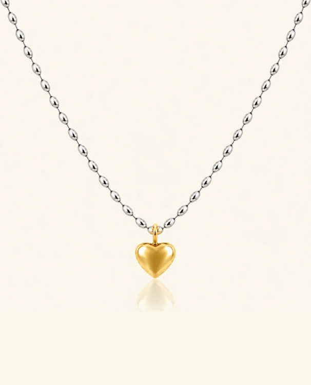 Golden Heart Necklace - Two toned (Demi Fine)