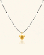 Golden Heart Necklace - Two toned (Demi Fine)
