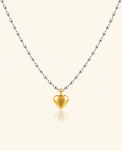 Golden Heart Necklace - Two toned (Demi Fine)