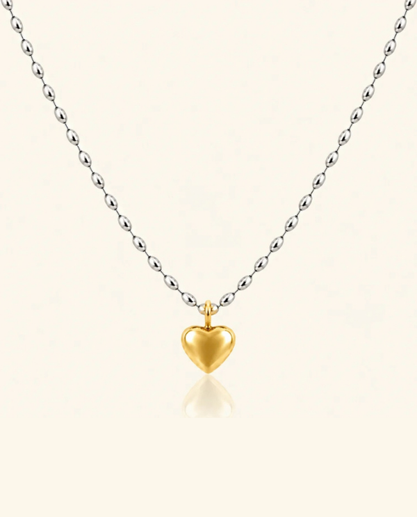 Golden Heart Necklace - Two toned (Demi Fine)