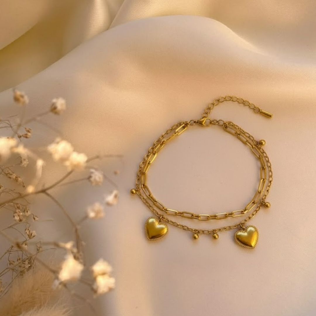 Double Layered Heart Bracelet