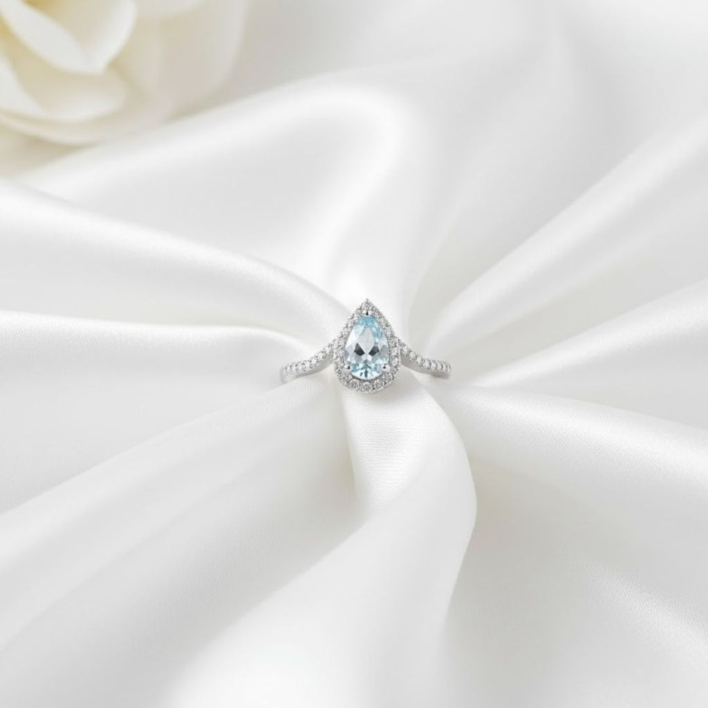 Pear Drop Sparkle Ring