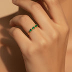 Emerald Drift Ring - 18k Gold (Demi Fine)