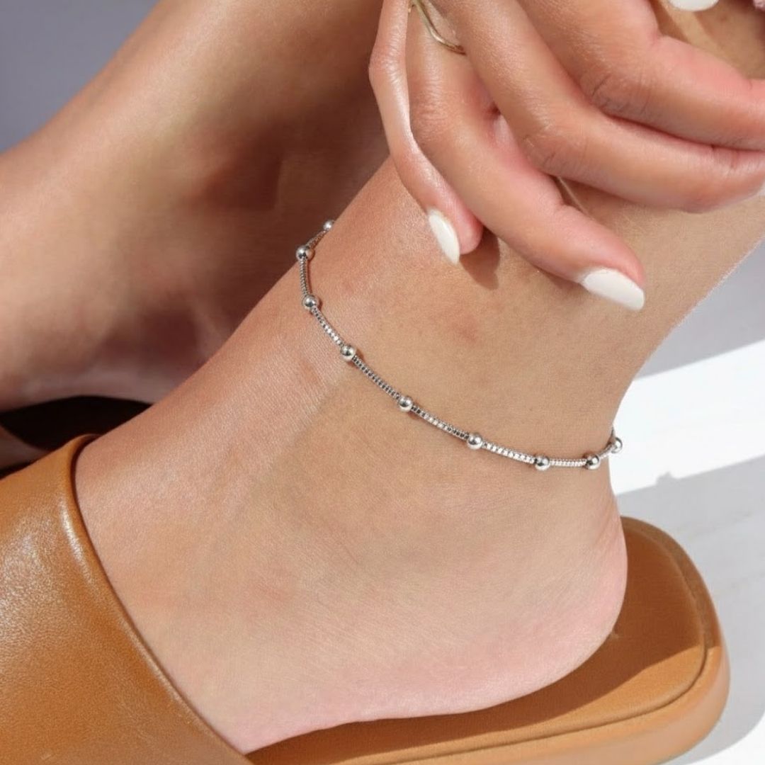Elegant Moon Beads Anklet