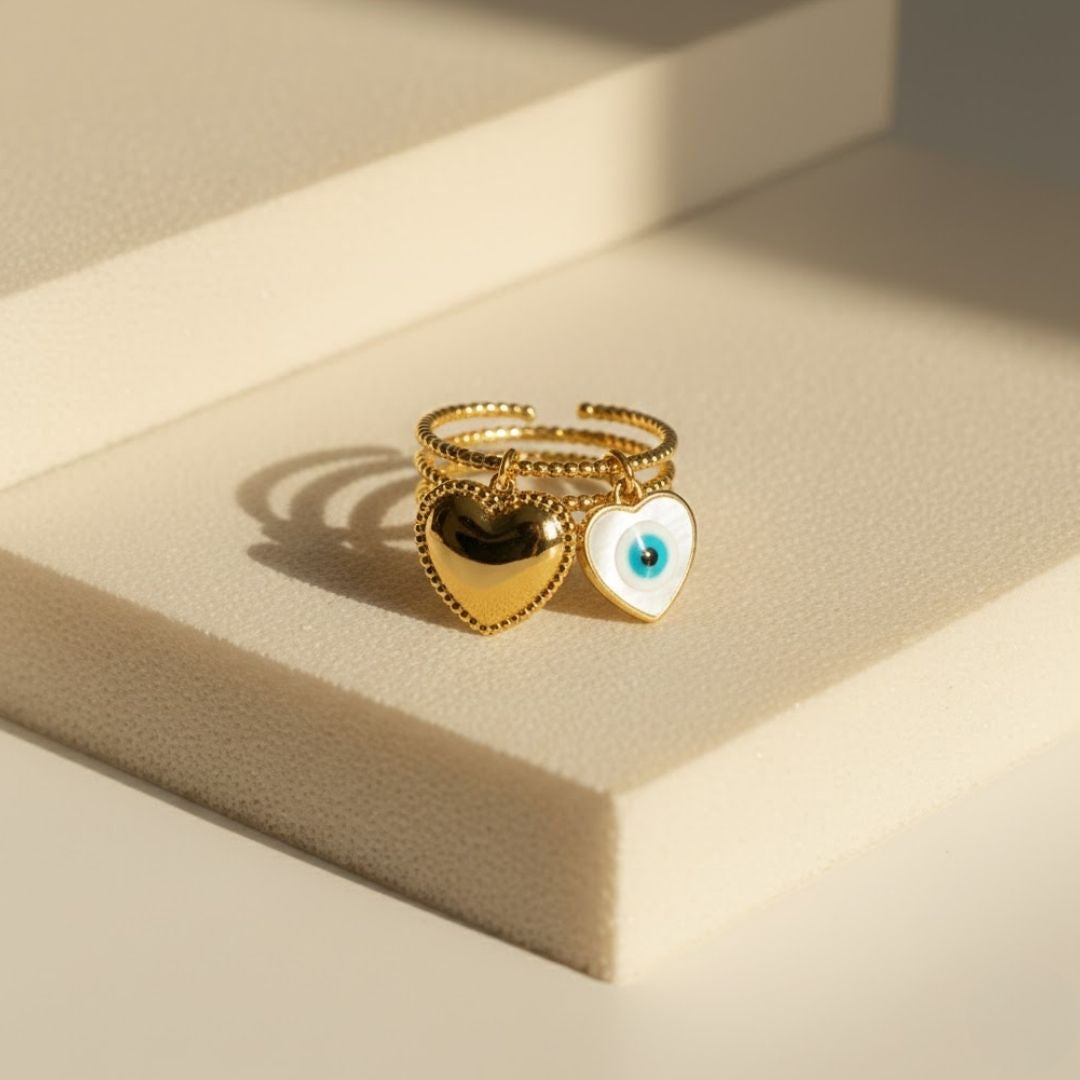 Lucky Heart Charm Ring