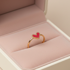 Scarlet Heart Ring - 18k Gold (Demi Fine)